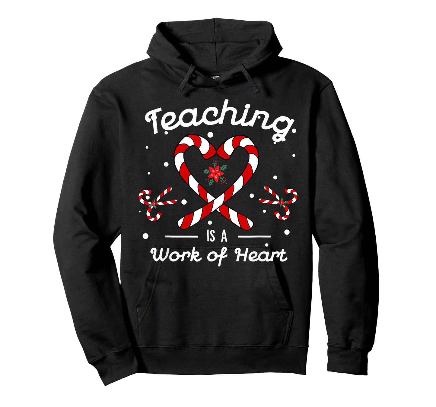 Teaching is a Work of Heart Candy Cane Christmas Teacher T-Shirt