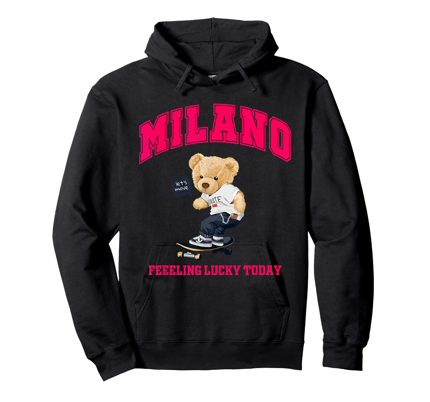 Cool Milan Italy Teddy Bear Illustration Graphic Cartoon T-Shirt