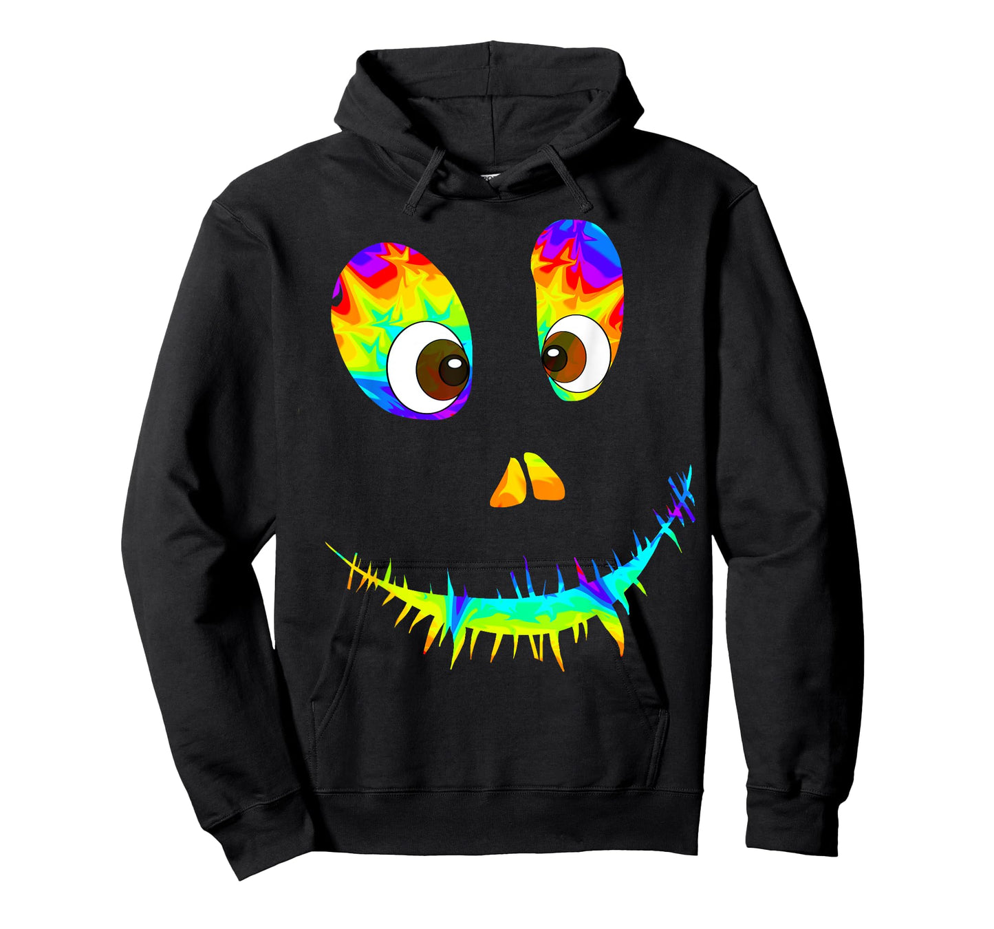 Funny Rainbow Monster Face Tie Dye Halloween Costume T-Shirt