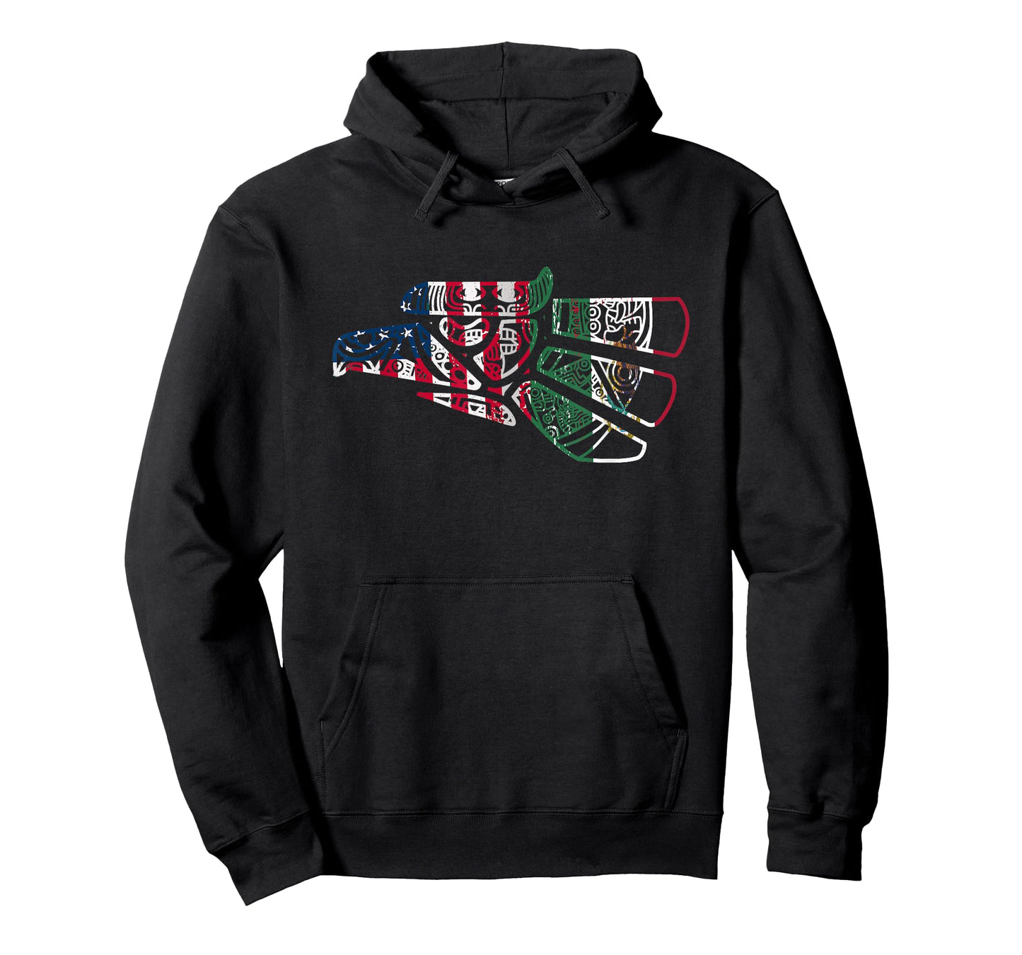 Mexico Tshirt US Flag Patriot Mexican Flag American Flag T-Shirt, Small, Black
