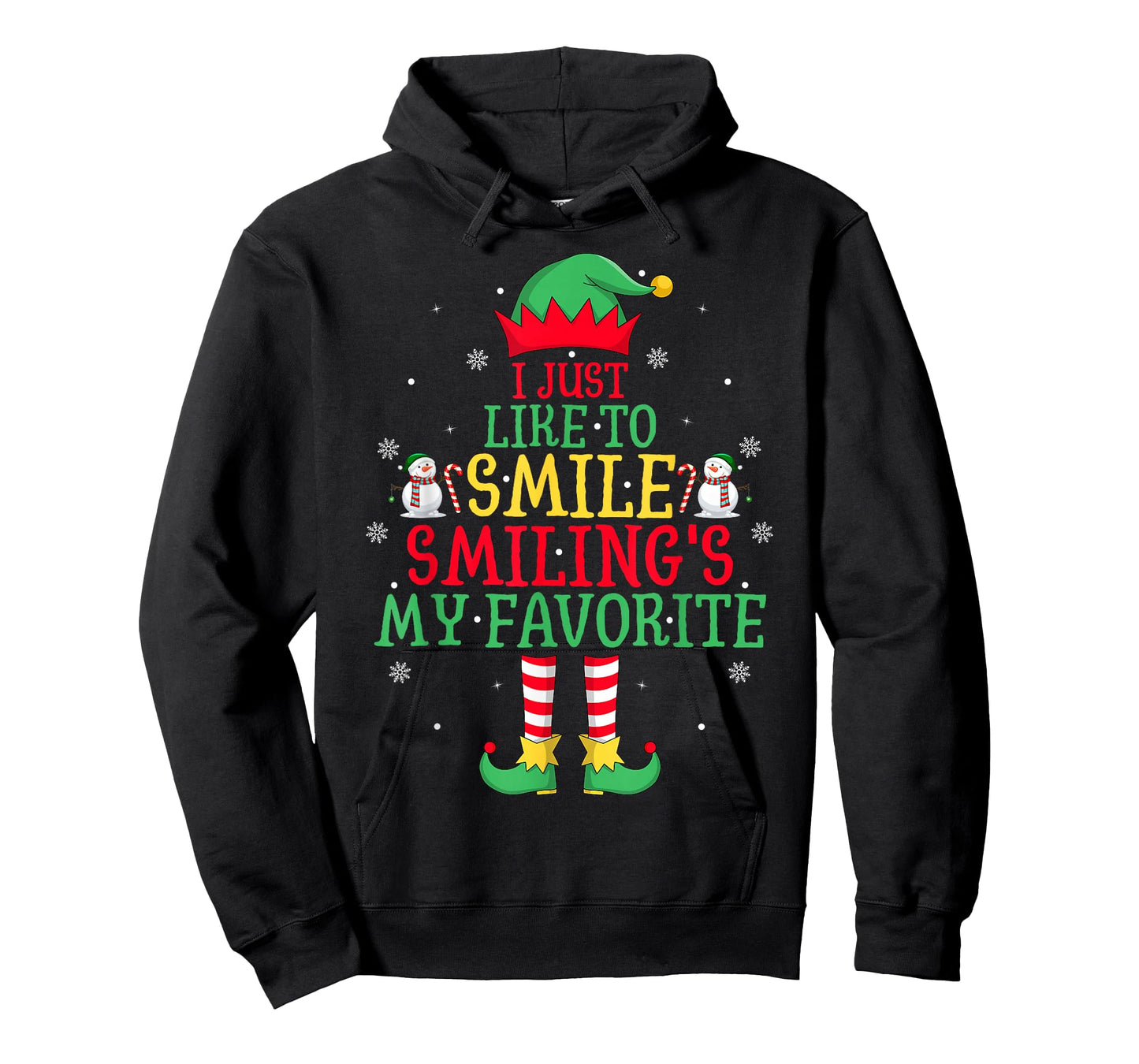 I Just Like Smile Smiling is My Favorite Xmas Smiling Elf T-Shirt