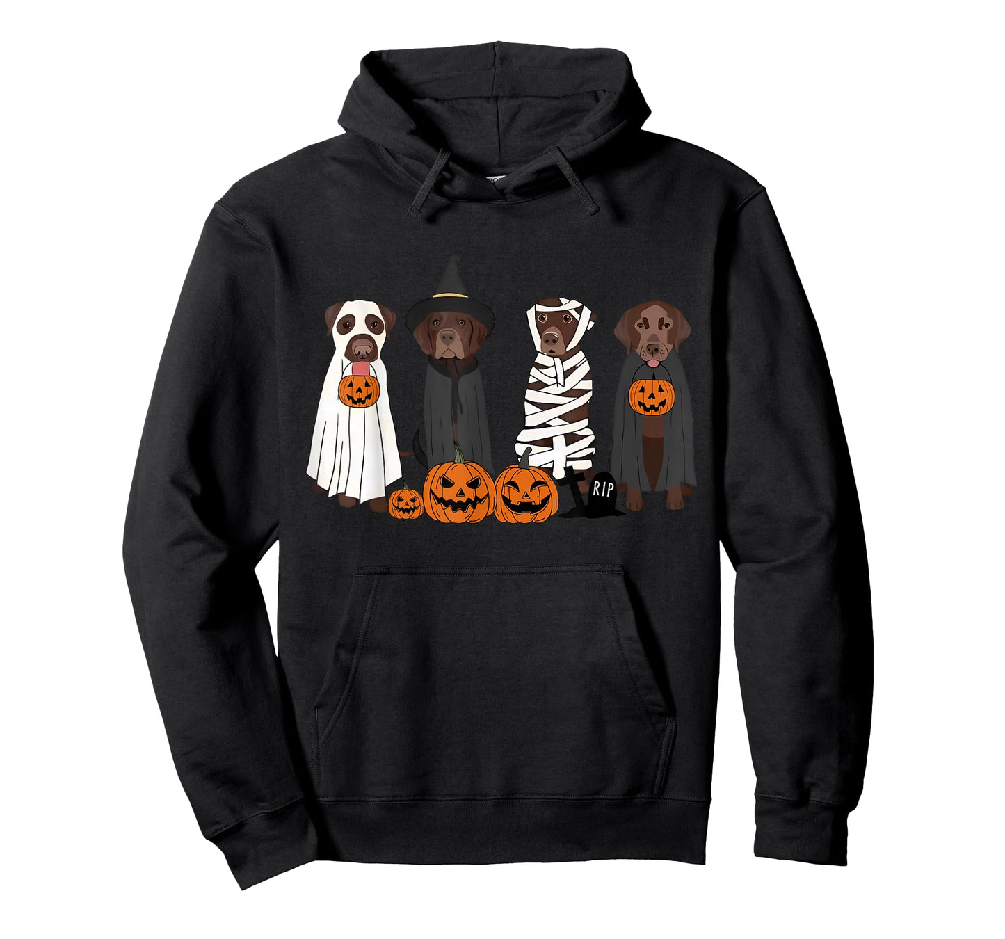 Black Labrador Dogs Witches Dressed As Ghosts in Boo Sheet T-Shirt