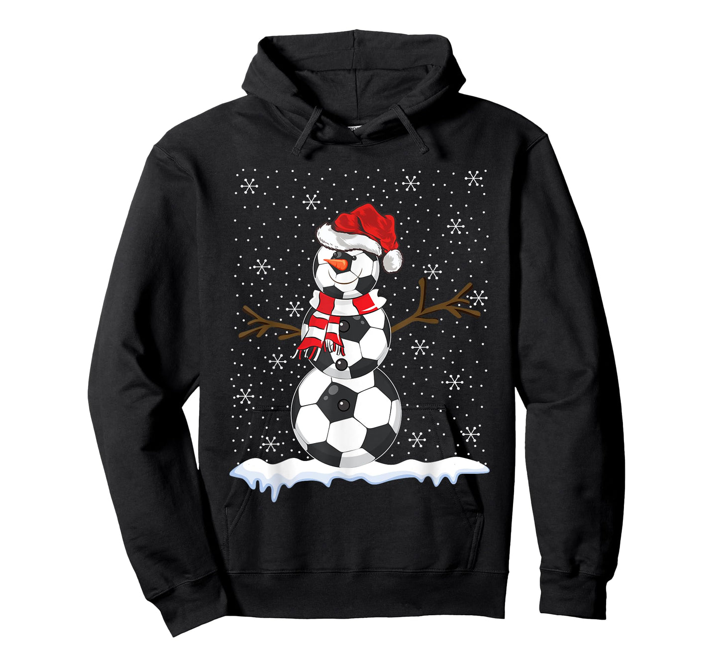 Ugly Sweater Style Snowman Soccer Ball Christmas T-Shirt