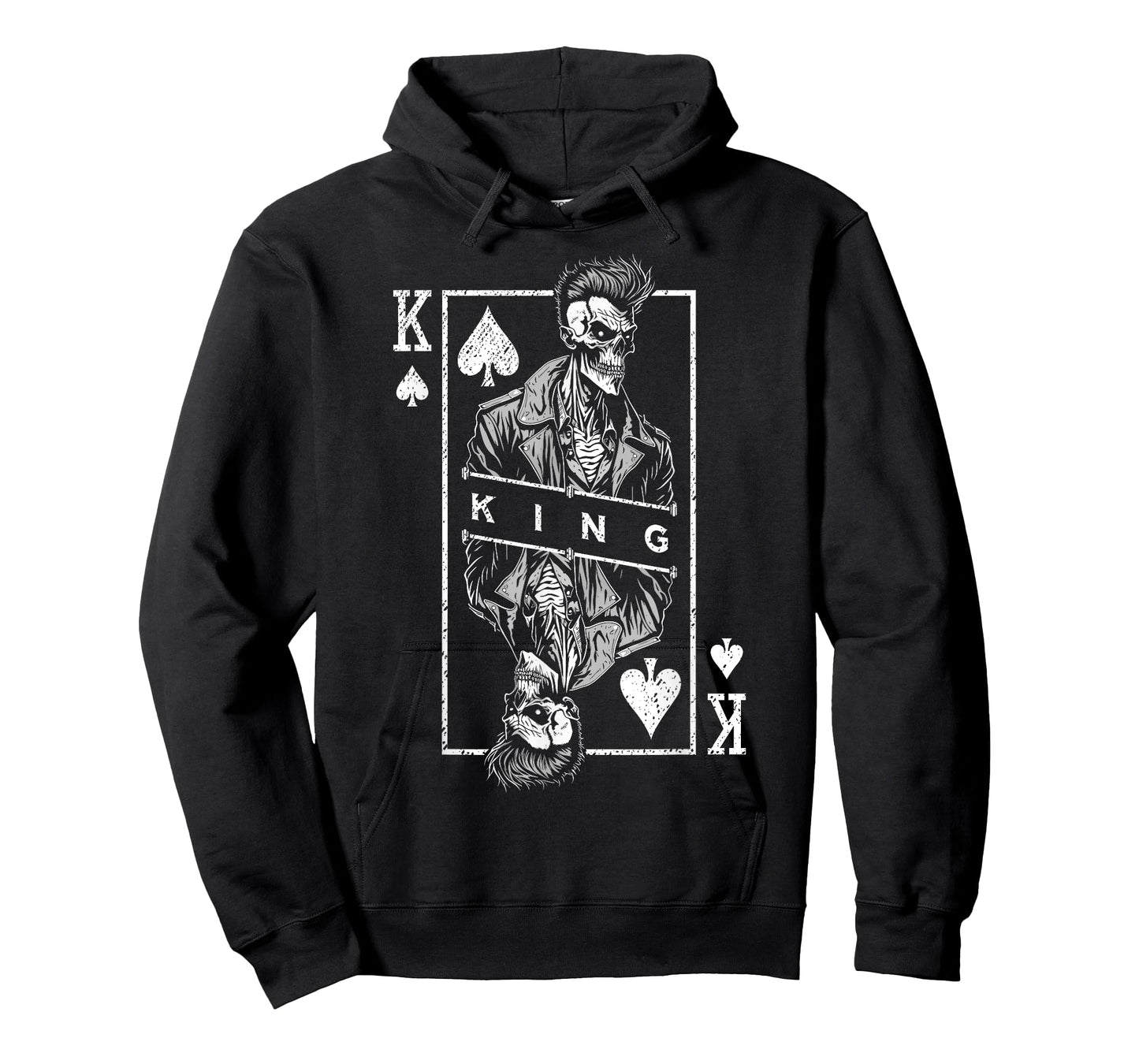 King Of Spades Poker Biker Zombie Halloween Playing Card T-Shirt