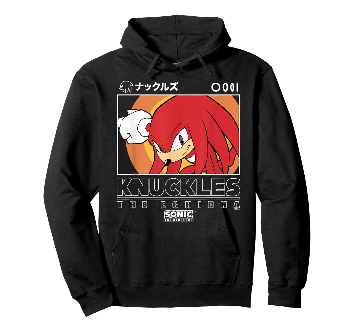 Sonic The Hedgehog Knuckles Iconic Kanji Chest Big Portrait T-Shirt