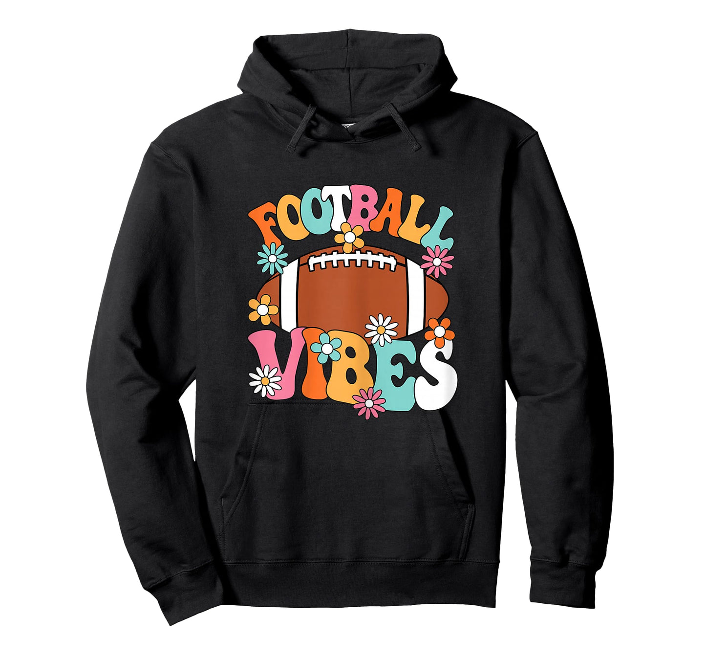 Football Vibes American Football Player Groovy Women Girls T-Shirt