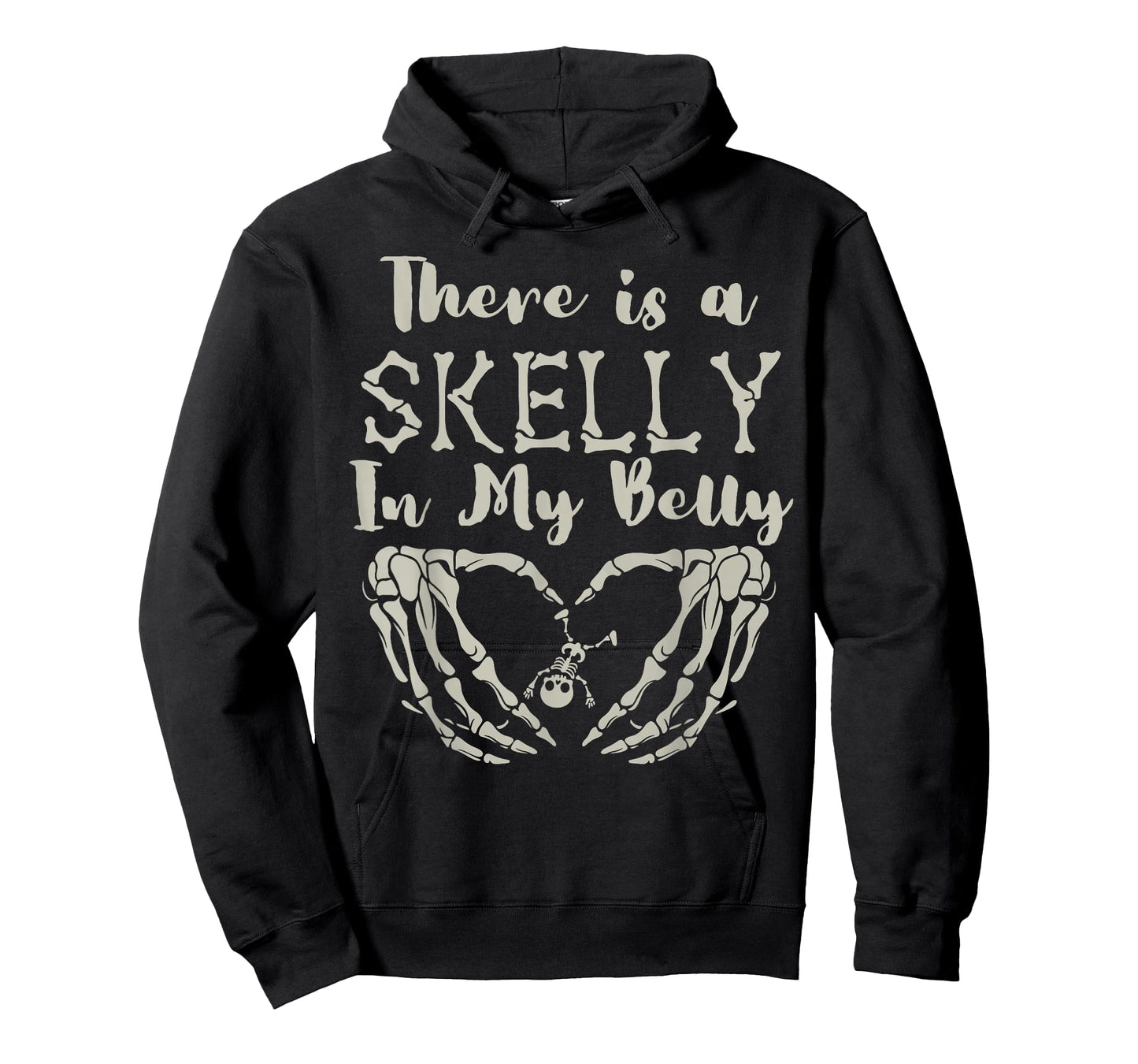 There's A Skelly in My Belly Funny Halloween Pregnancy Women T-Shirt