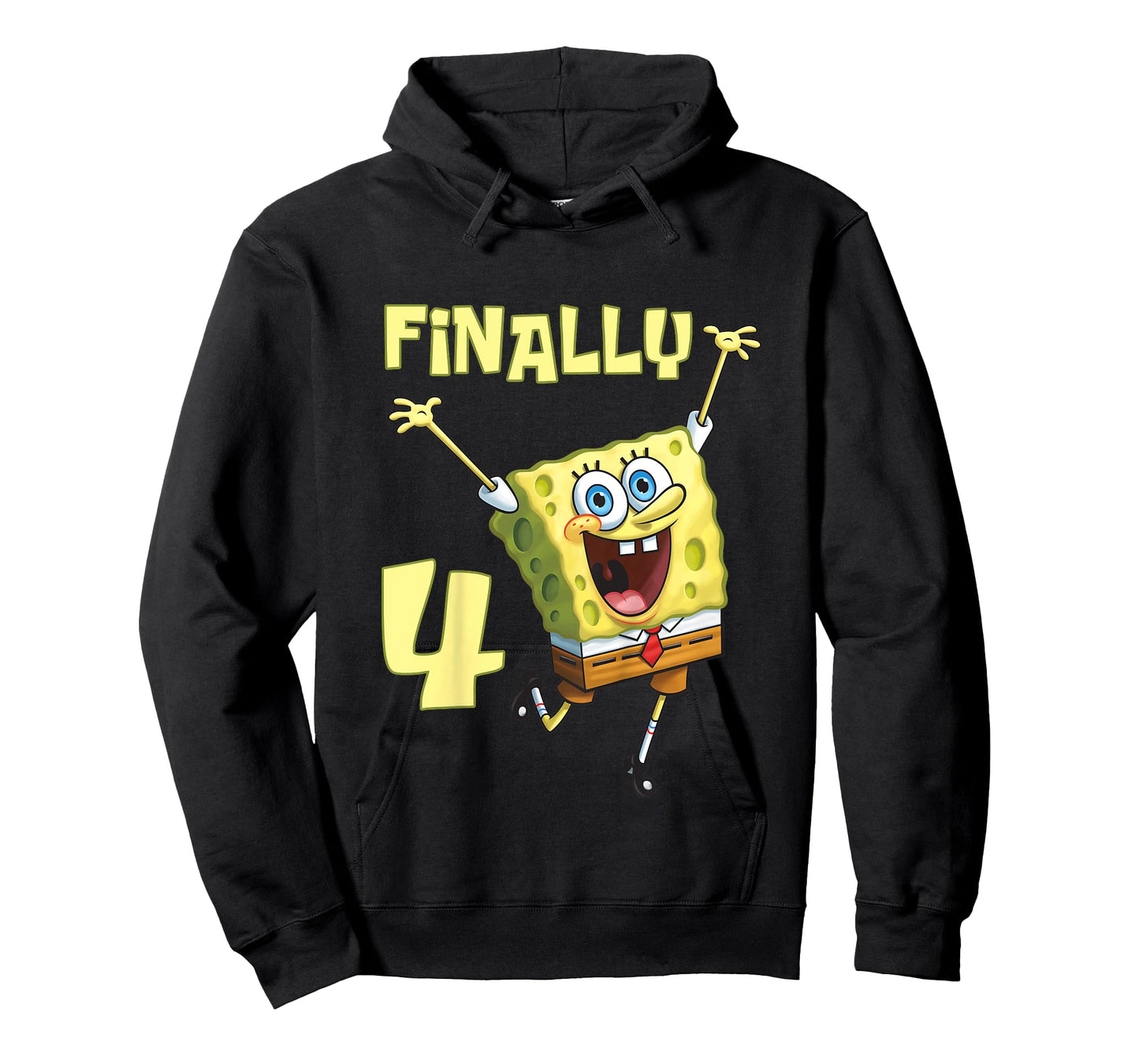 Mademark x SpongeBob SquarePants - Kids Original SpongeBob Square Pants - 4th Birthday. Finally 4. T-Shirt