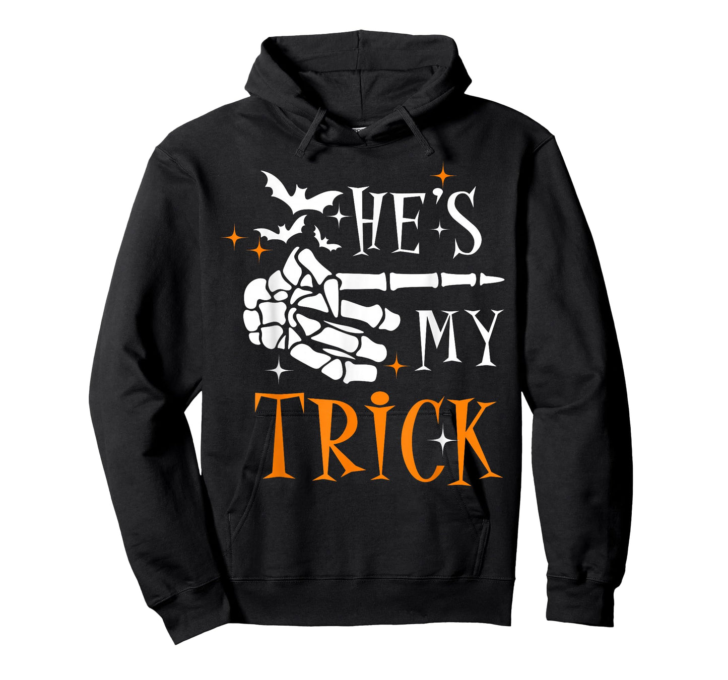 He's My Trick Skeleton Hand Spooky Season Halloween Couples T-Shirt