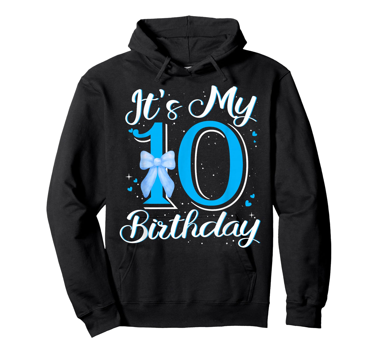 It's My 10 Birthday Blue Bow 10 Year Old Bday Double Digits T-Shirt