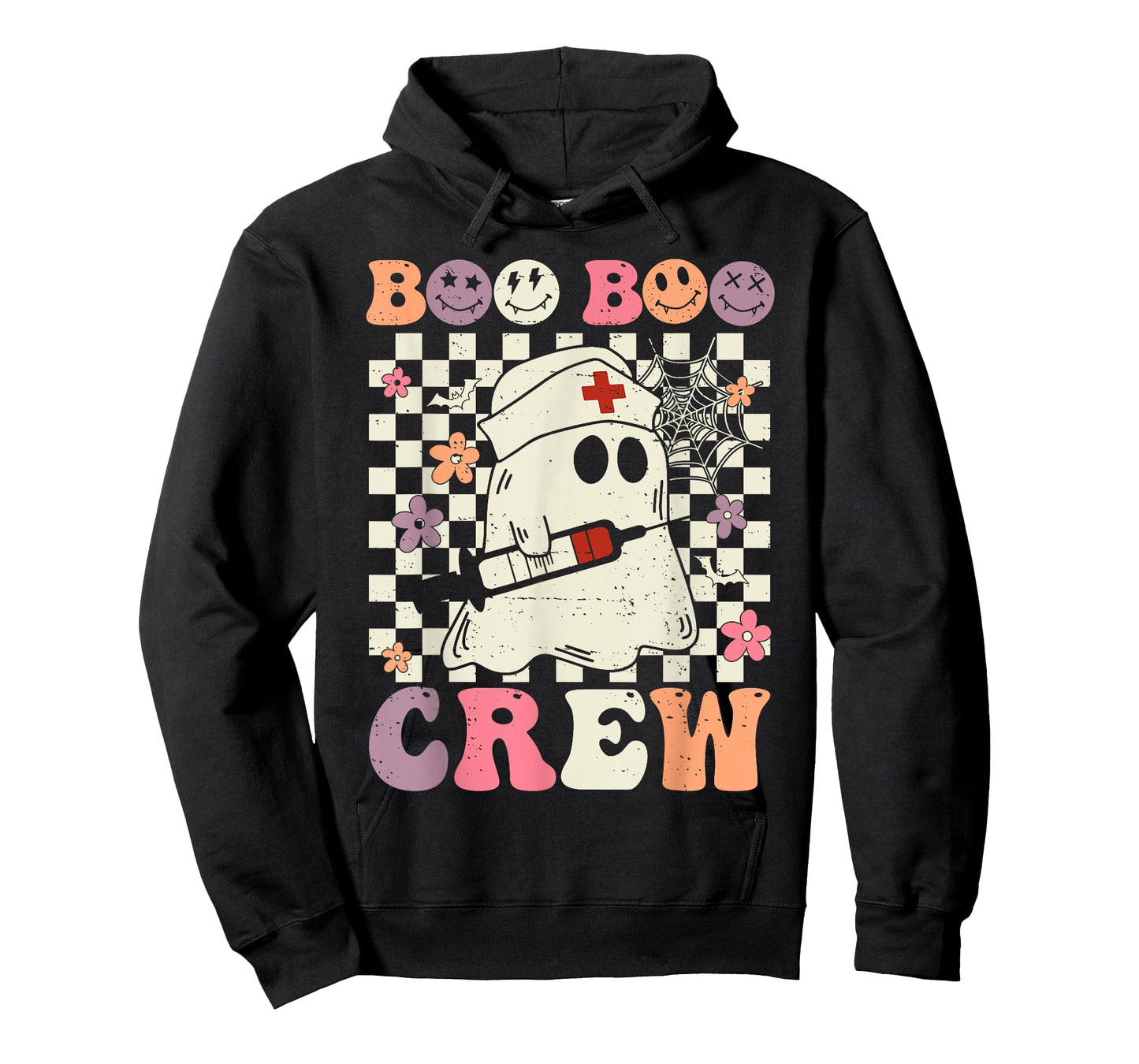 Retro Boo Boo Crew Nurse Halloween Ghost Nursing T-Shirt