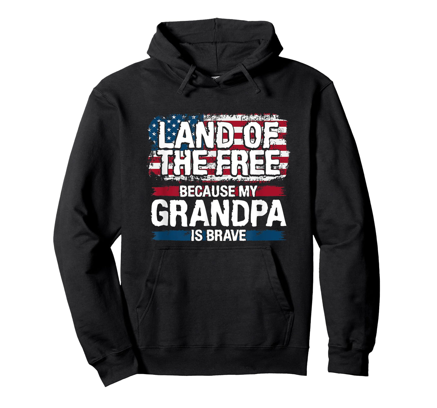 Land of the Free Because my Grandpa is Brave Veteran Army T-Shirt