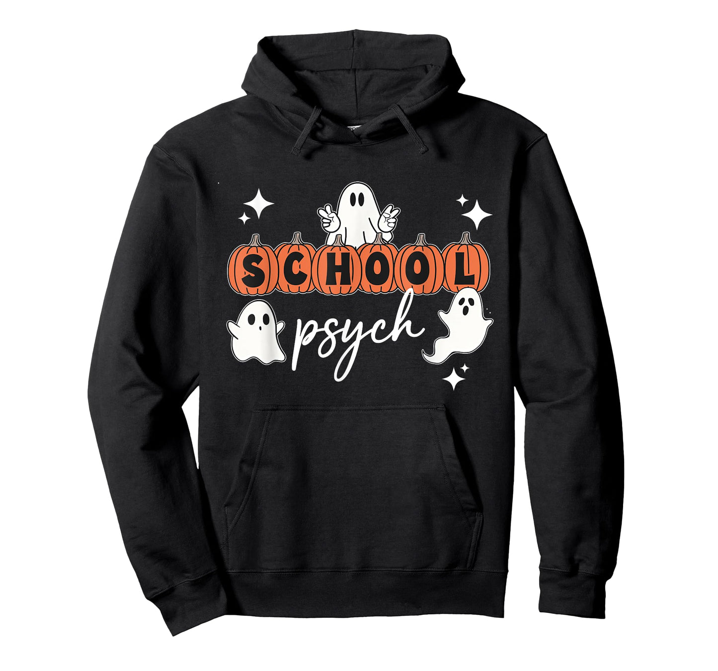 Halloween School Psych Pumpkin Ghost Boo Crew Spooky Season T-Shirt