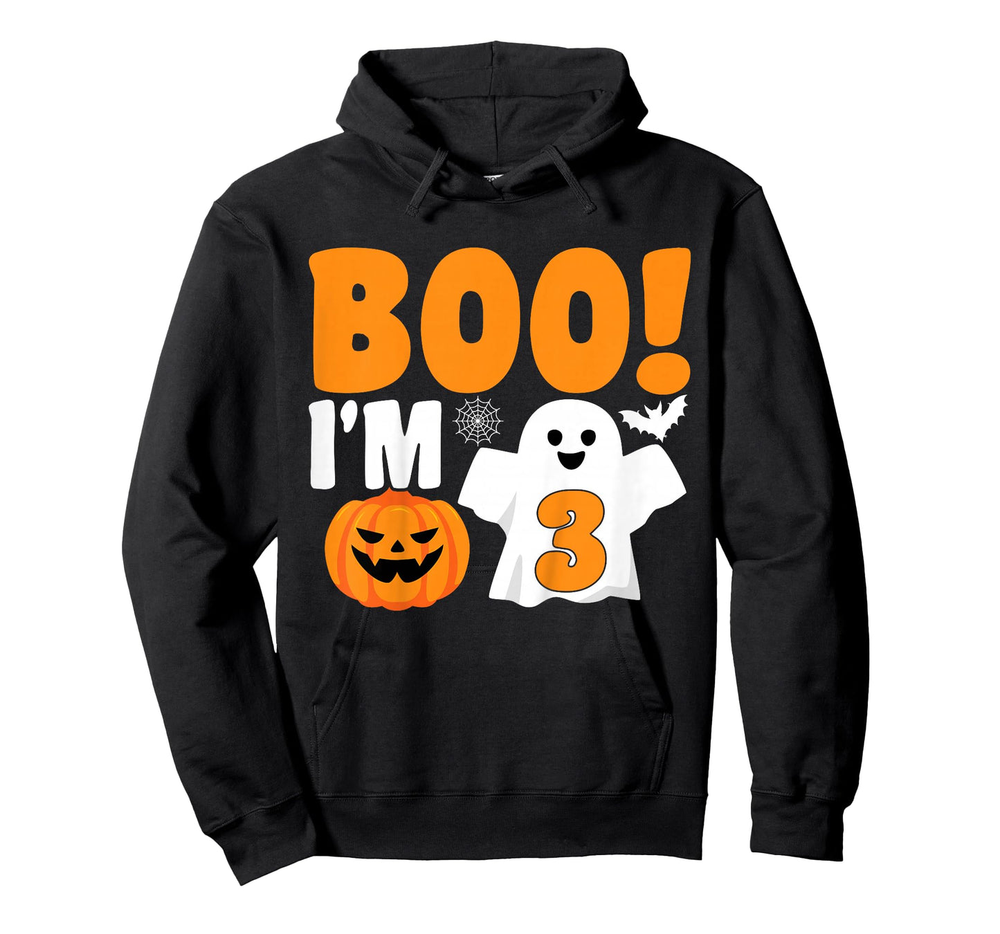 Kids Boo I'm 3 Halloween Spooky Pumpkin Kids 3rd Birthday T-Shirt
