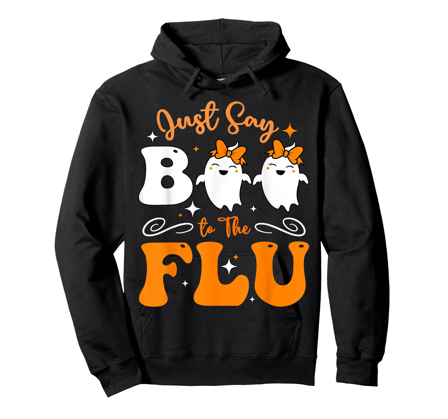 Say Boo To The Flu Funny Halloween Bow Cute Ghost Boo To Flu T-Shirt