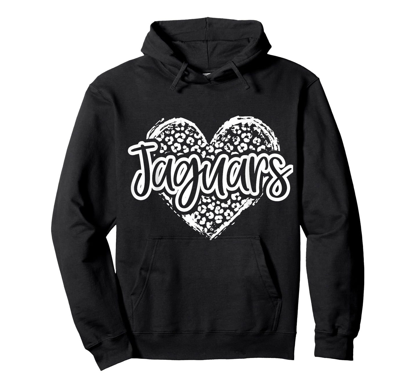 Leopard Cheetah Heart JAGUARS School Spirit Top Distressed T-Shirt