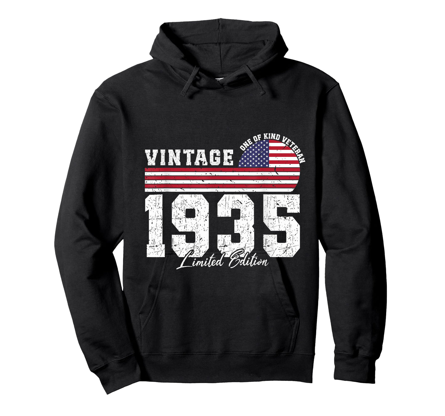Vintage 1935 Birthday American Flag Patriotic Veterans Day T-Shirt