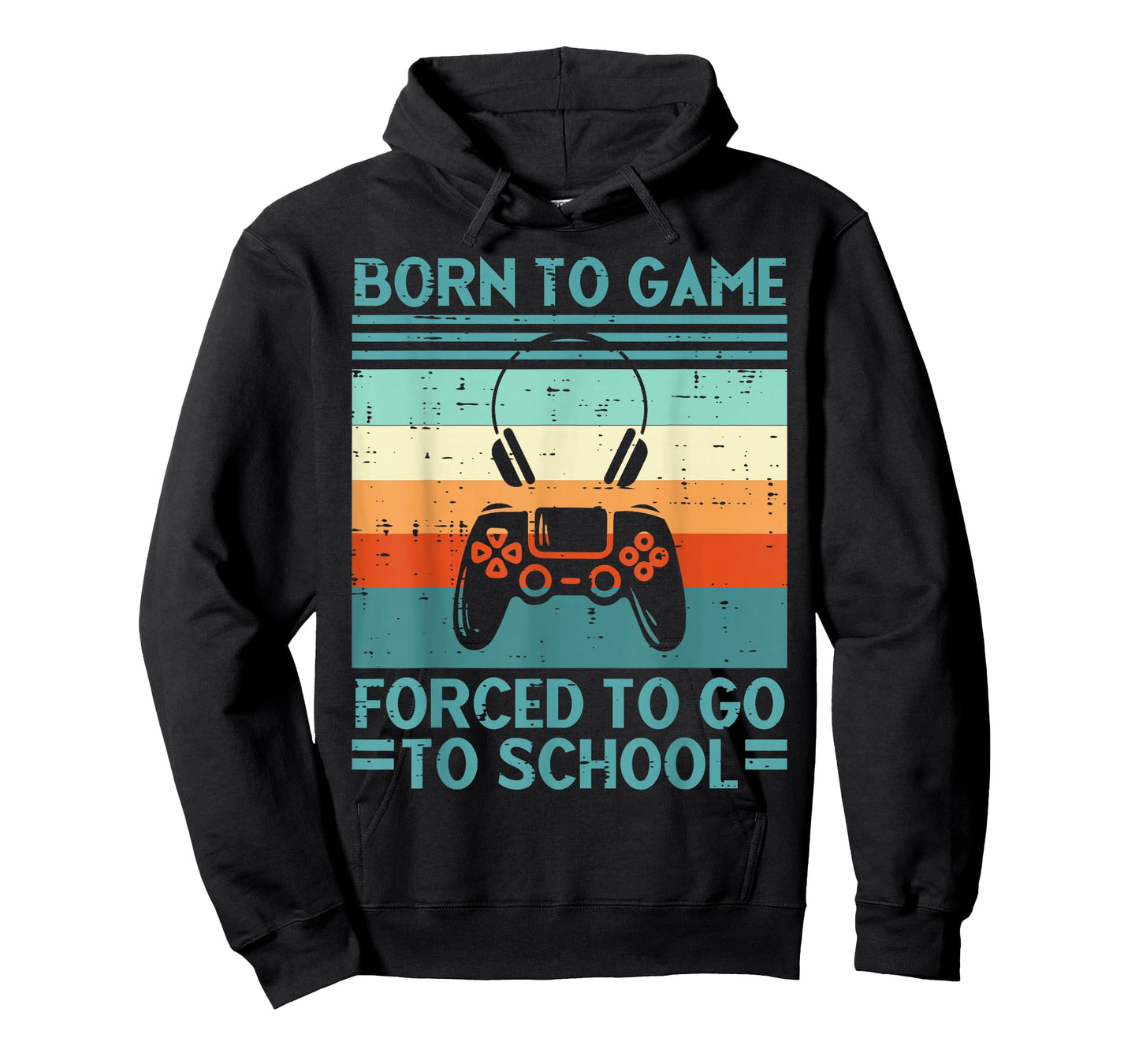 Born To Game Forced School Retro Gamer Men Boys Kids Teens T-Shirt