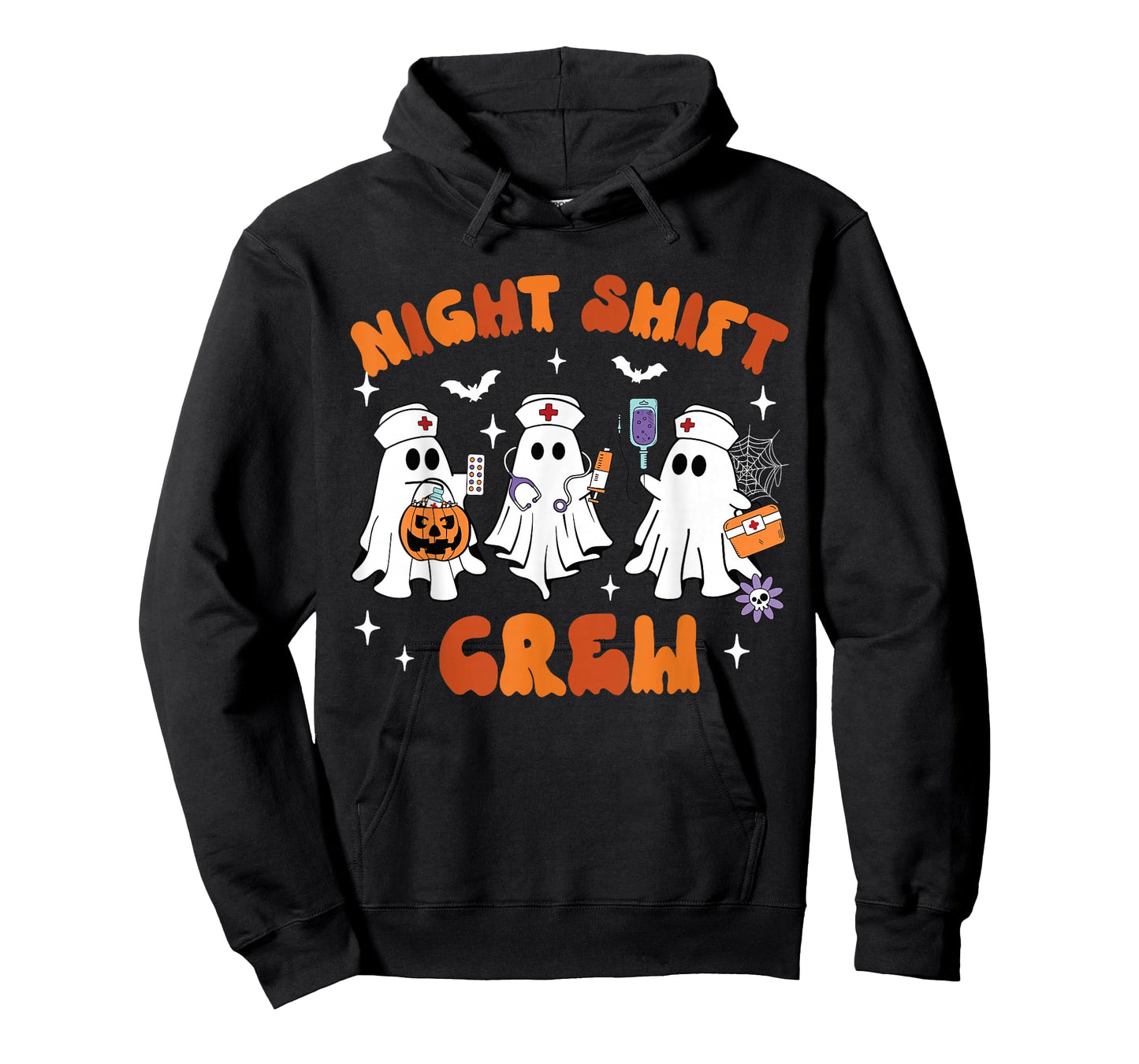 Night Shift Crew Boo Ghost Halloween RN Registered Nurse T-Shirt