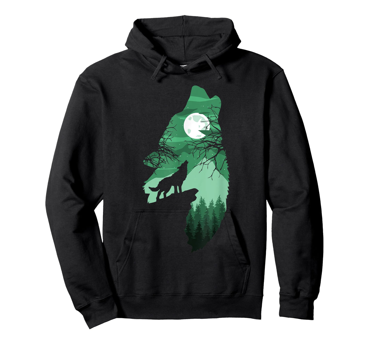 Howling Wolf with Full Moon Wolf Men Women Kids Boys T-Shirt