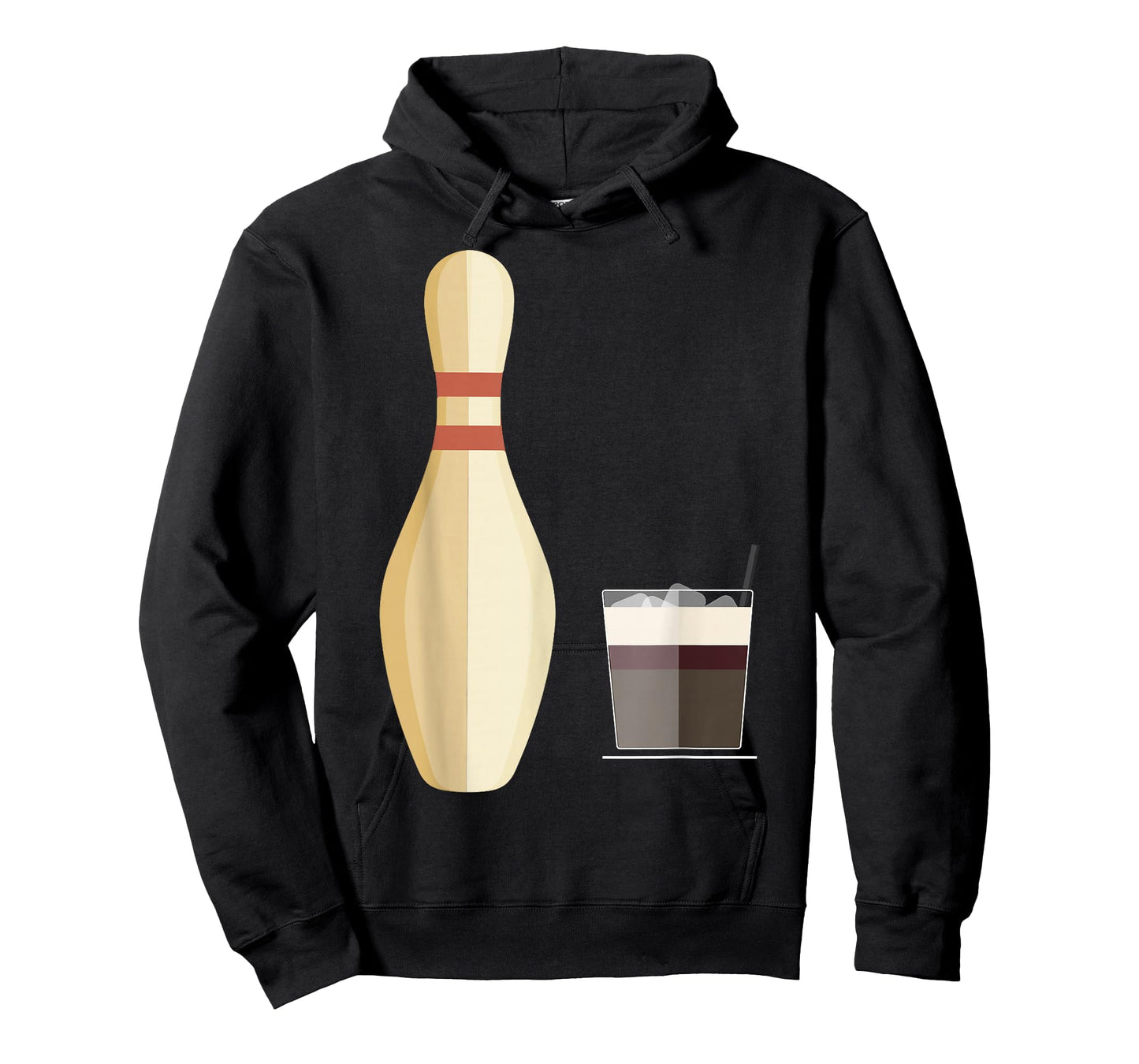 The Big Lebowski Bowling Pin Glass of Whiskey Graphic Tee T-Shirt