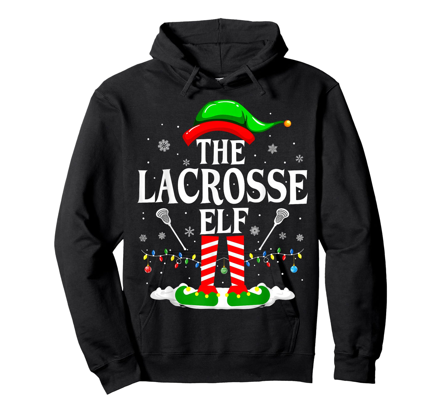 The Lacrosse Elf Funny Matching Xmas Lacrosse Christmas Lax T-Shirt