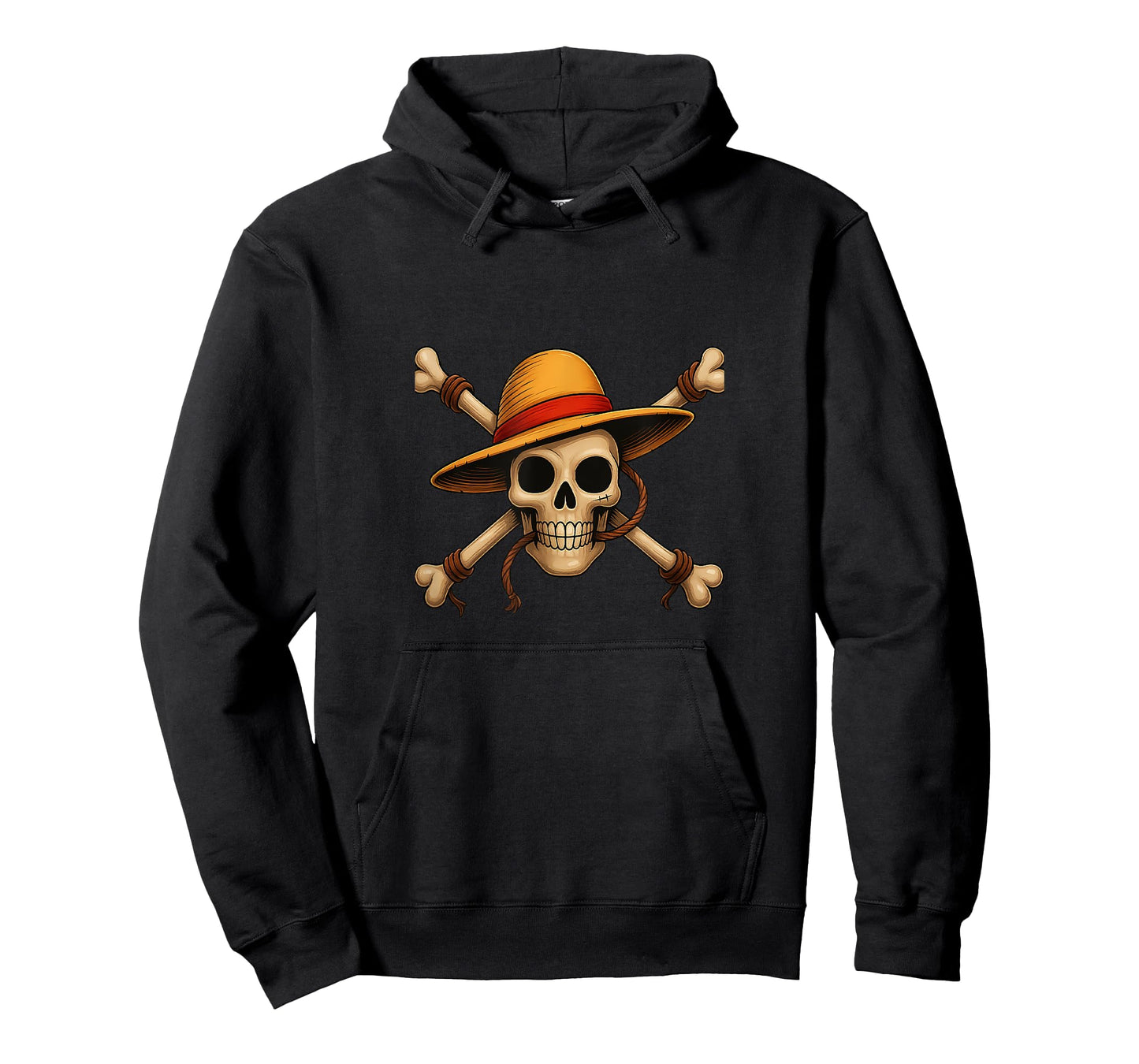 Straw Hat Anime Pirate / Monkey Skull T-Shirt