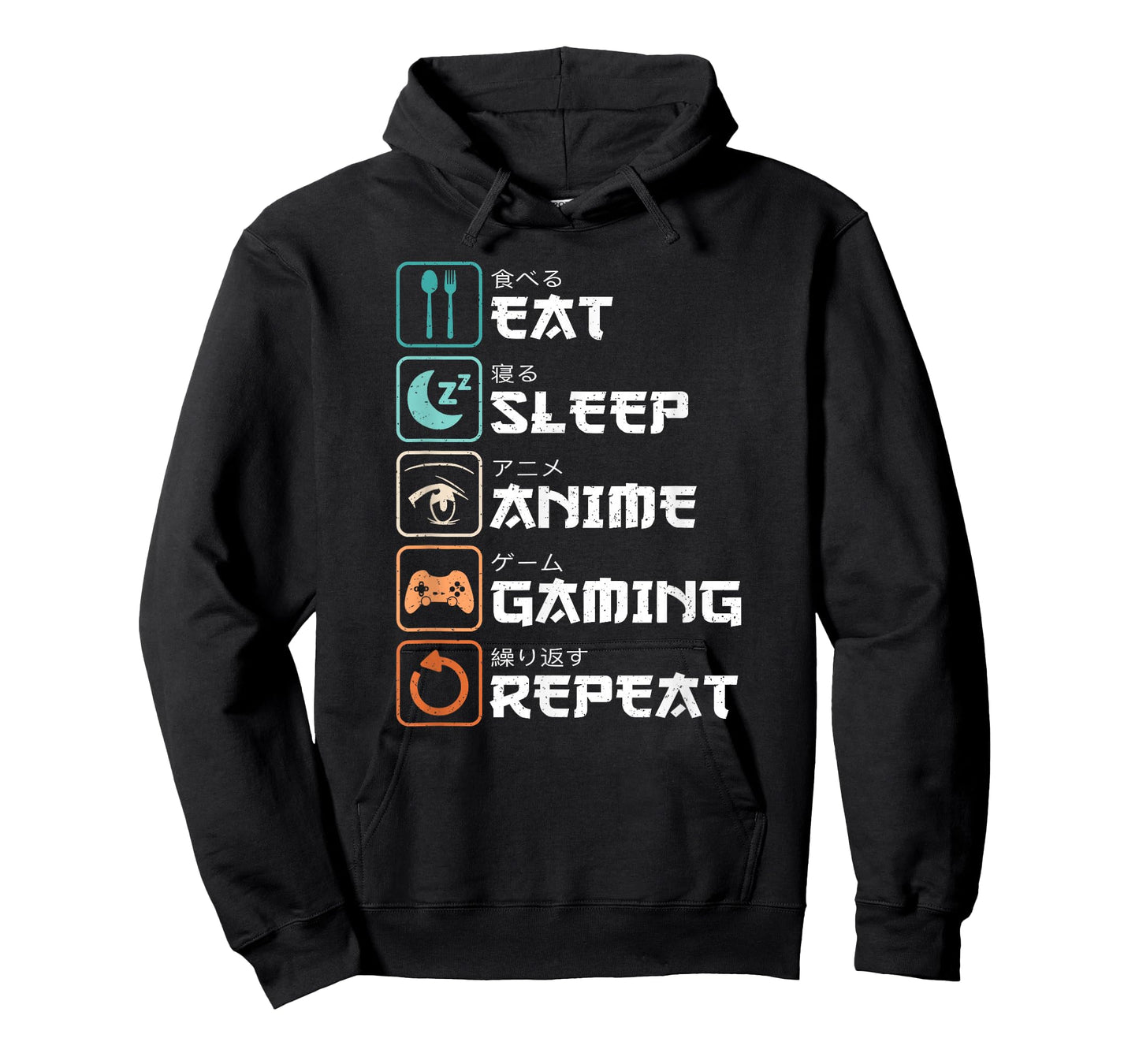 Eat Sleep Anime Gaming Repeat Manga Funny Gamer Men Boys T-Shirt