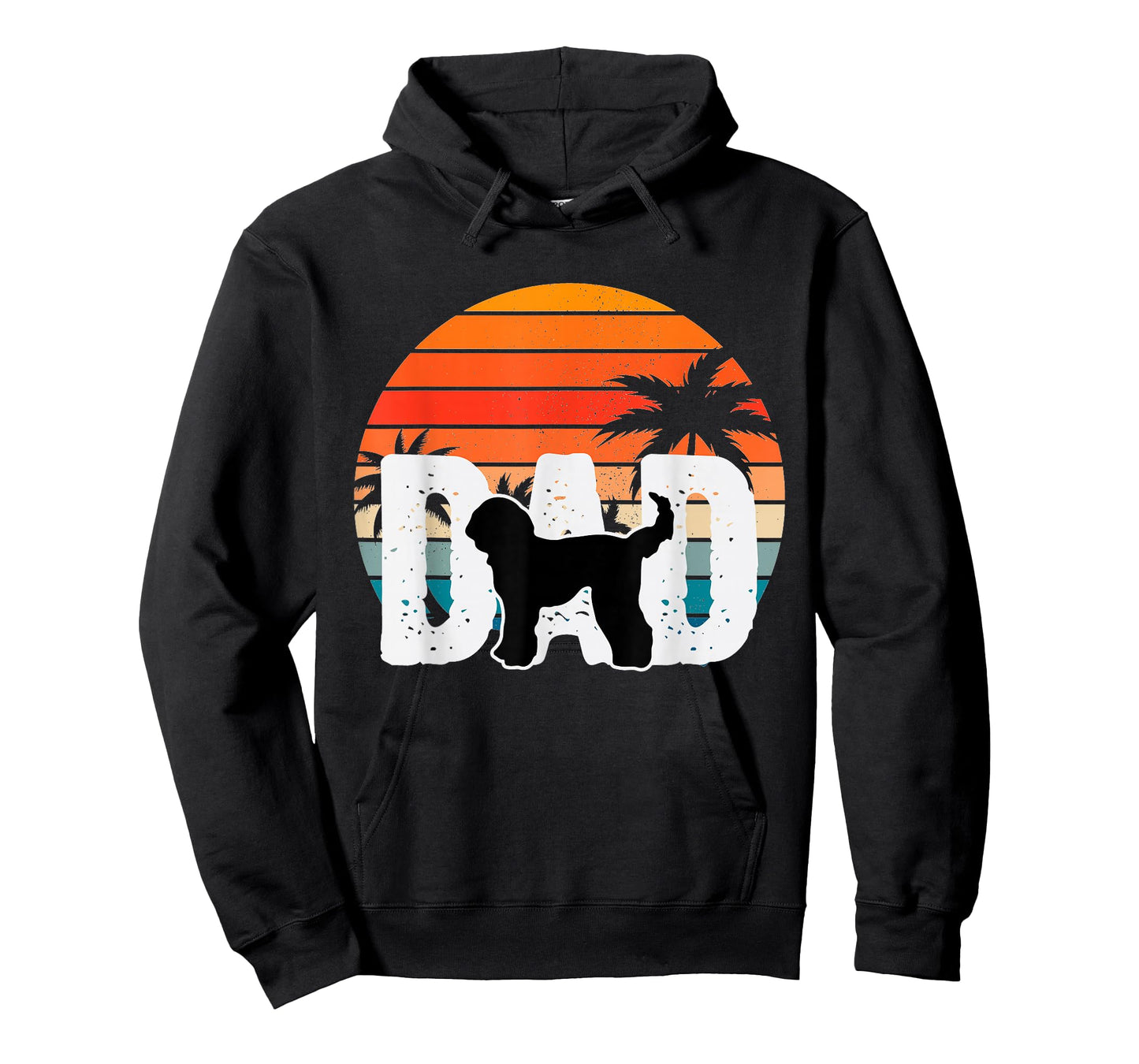 Whoodle Dog Dad Retro Sunset 90s Vintage T-Shirt