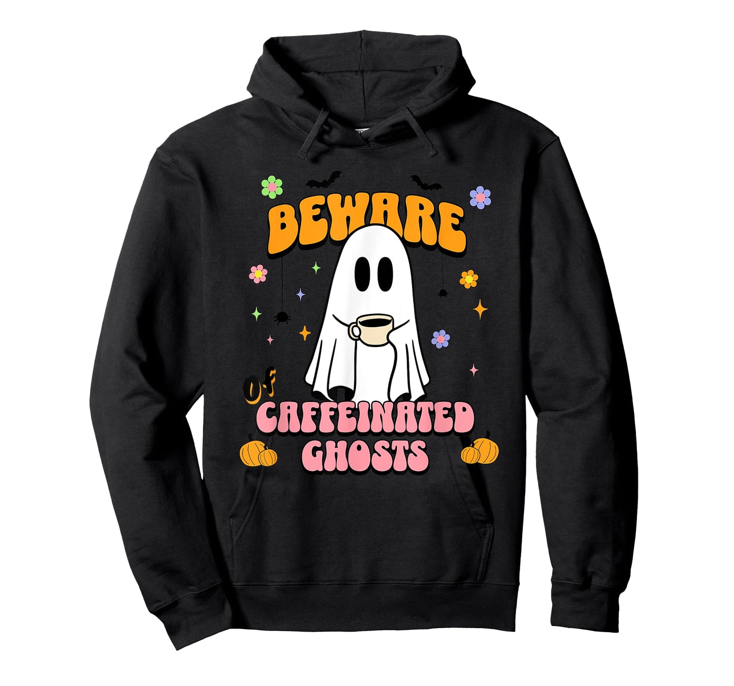 Cute Ghost Drinking Coffee Halloween Spooky Season Lover T-Shirt
