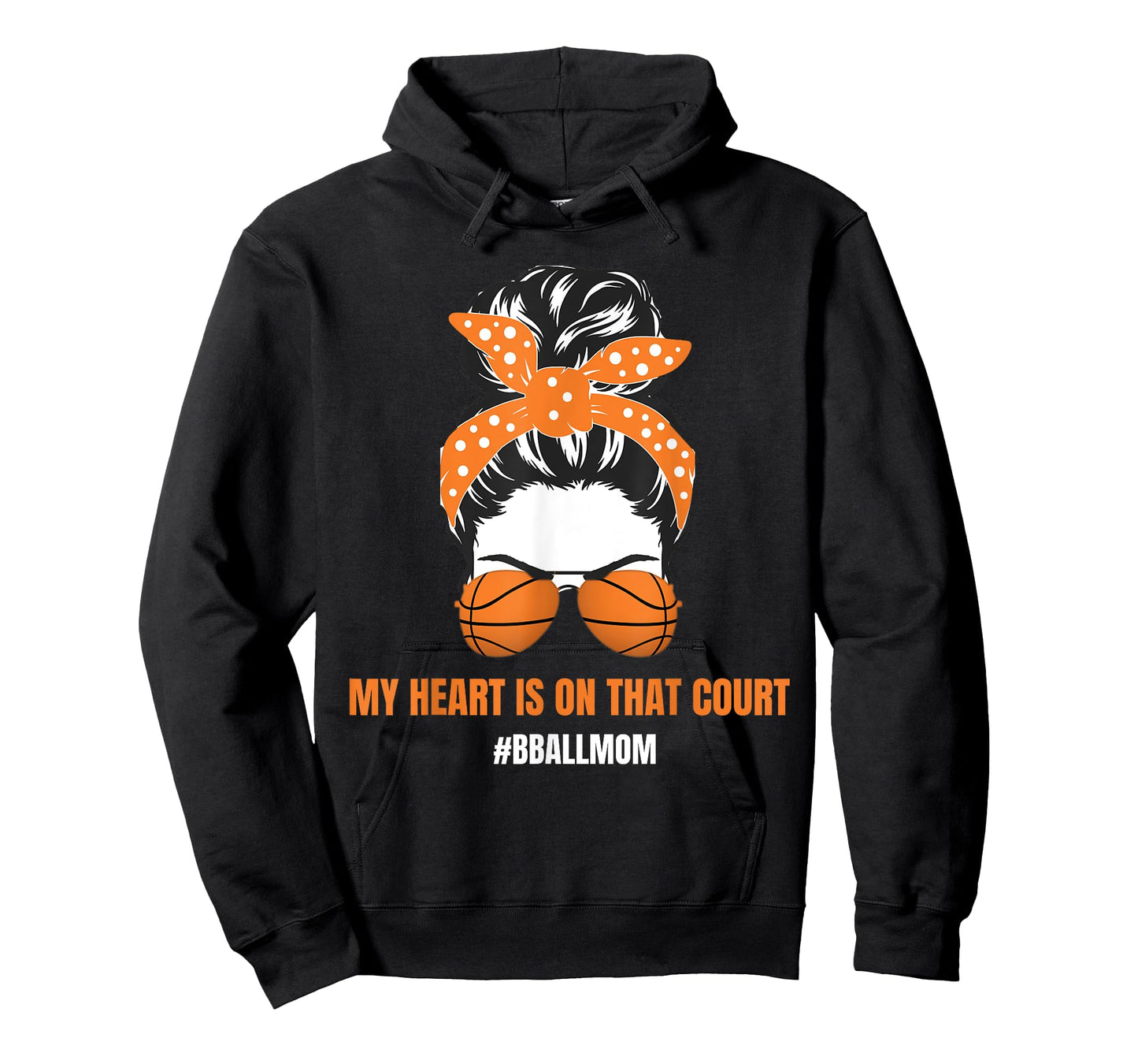 Basketball Mom Messy Bun Proud Mama Bball Basketball Glasses T-Shirt