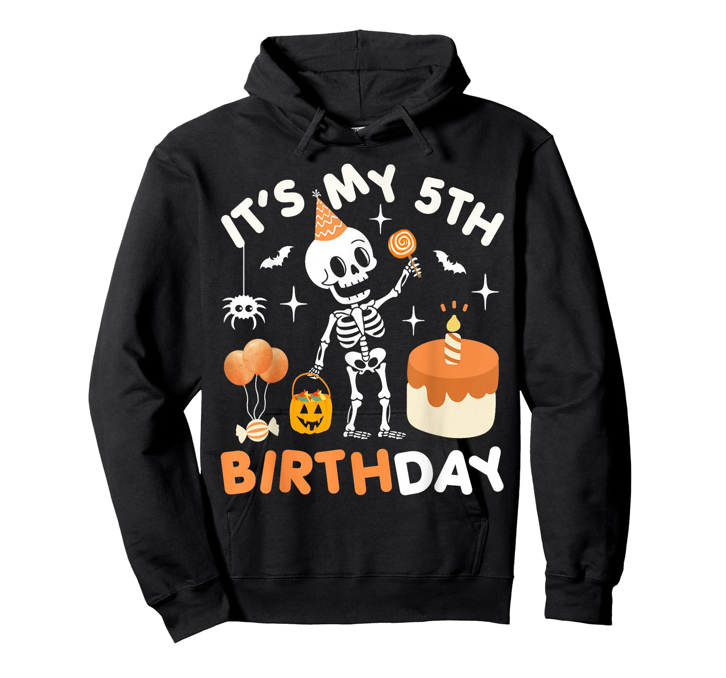 It's My 5th Birthday-Funny Halloween Skeleton 5th Bday Boys T-Shirt