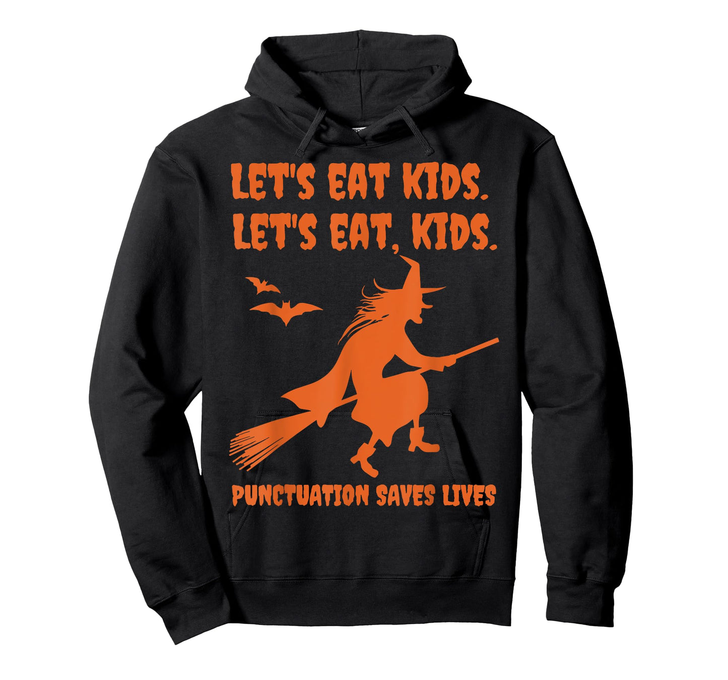 Halloween Witch Lets Eat Kids Punctuation Saves Lives Funny T-Shirt