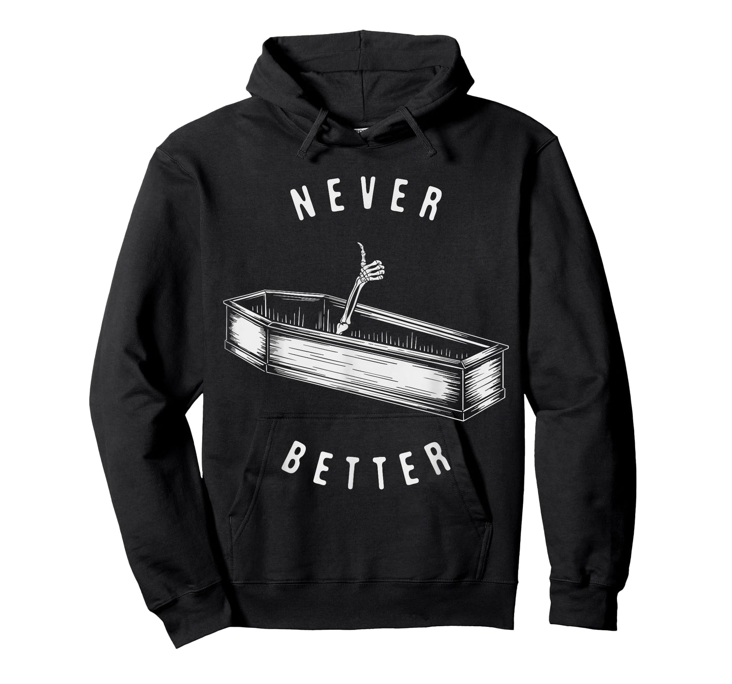 Never Better Skeleton in Coffin Funny Halloween T-Shirt