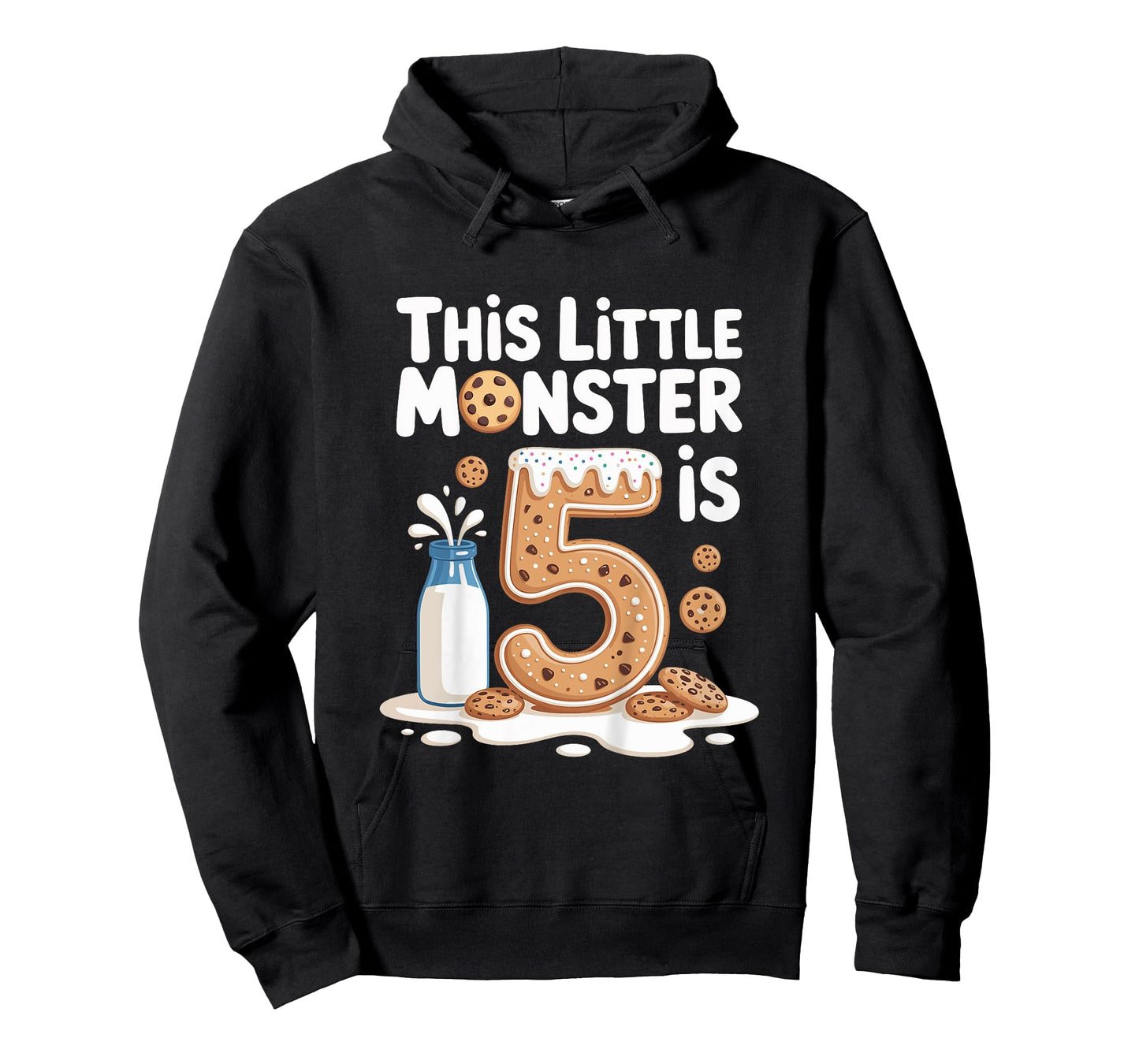 Kids This Cute Monster is 5 Cute Cookie 1st Birthday T-Shirt