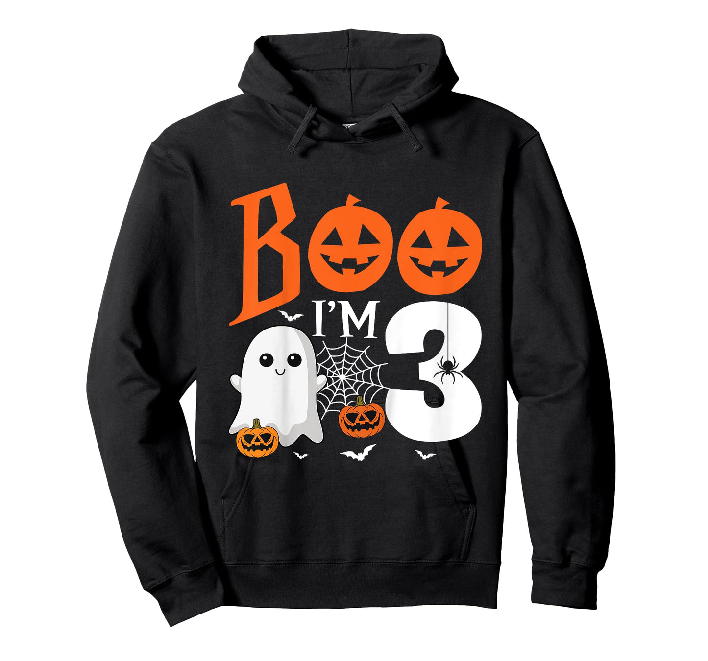 Kids Boo I'm 3 Yr Old 3rd Birthday Halloween Girl Boy Costume T-Shirt