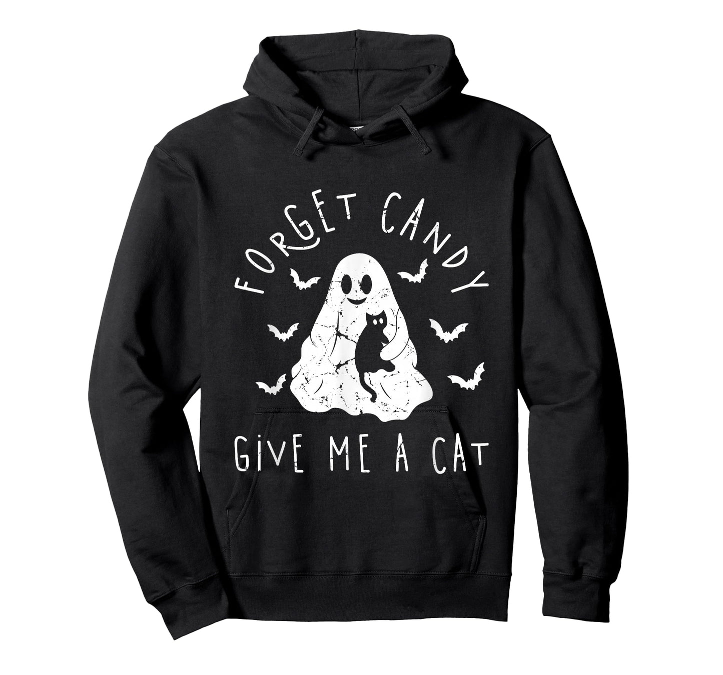 Funny Halloween Cat Ghost Forget Candy Give Me Cat Halloween T-Shirt