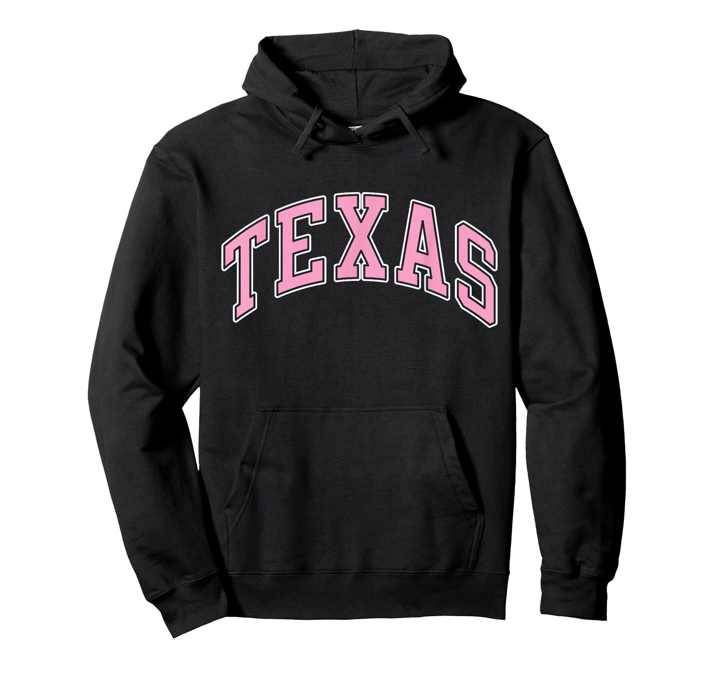 Texas Varsity Style Pink Text T-Shirt
