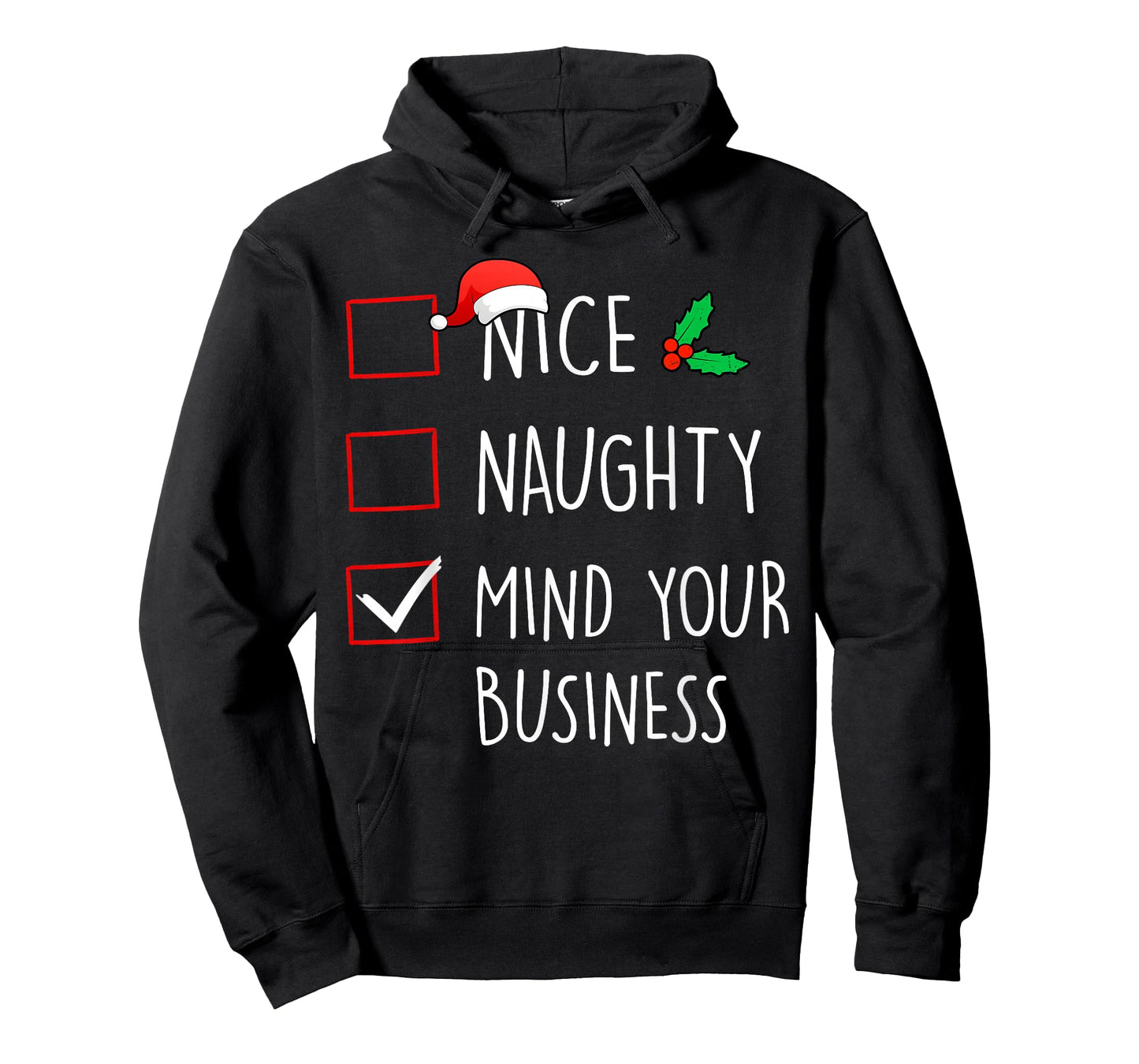 Nice Naughty Mind Your Business Christmas Family Matching T-Shirt