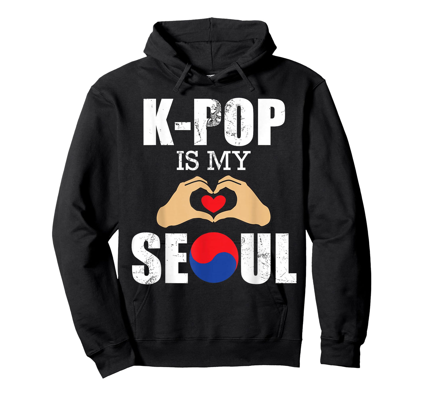 K-Pop is My Seoul Funny Pun Korean Flag & Love Hand Sign T-Shirt