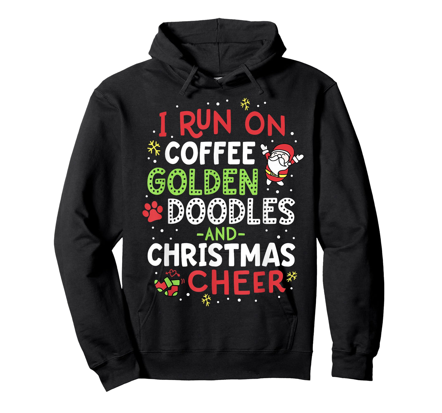 I Run On Coffee Golden Doodles And Christmas Cheer Dog Gift T-Shirt