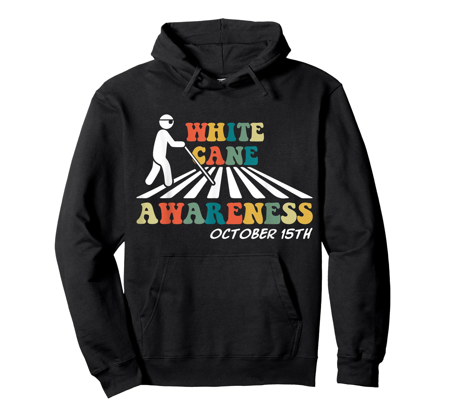 White Cane Awareness October 15th Retro Vintage T-Shirt