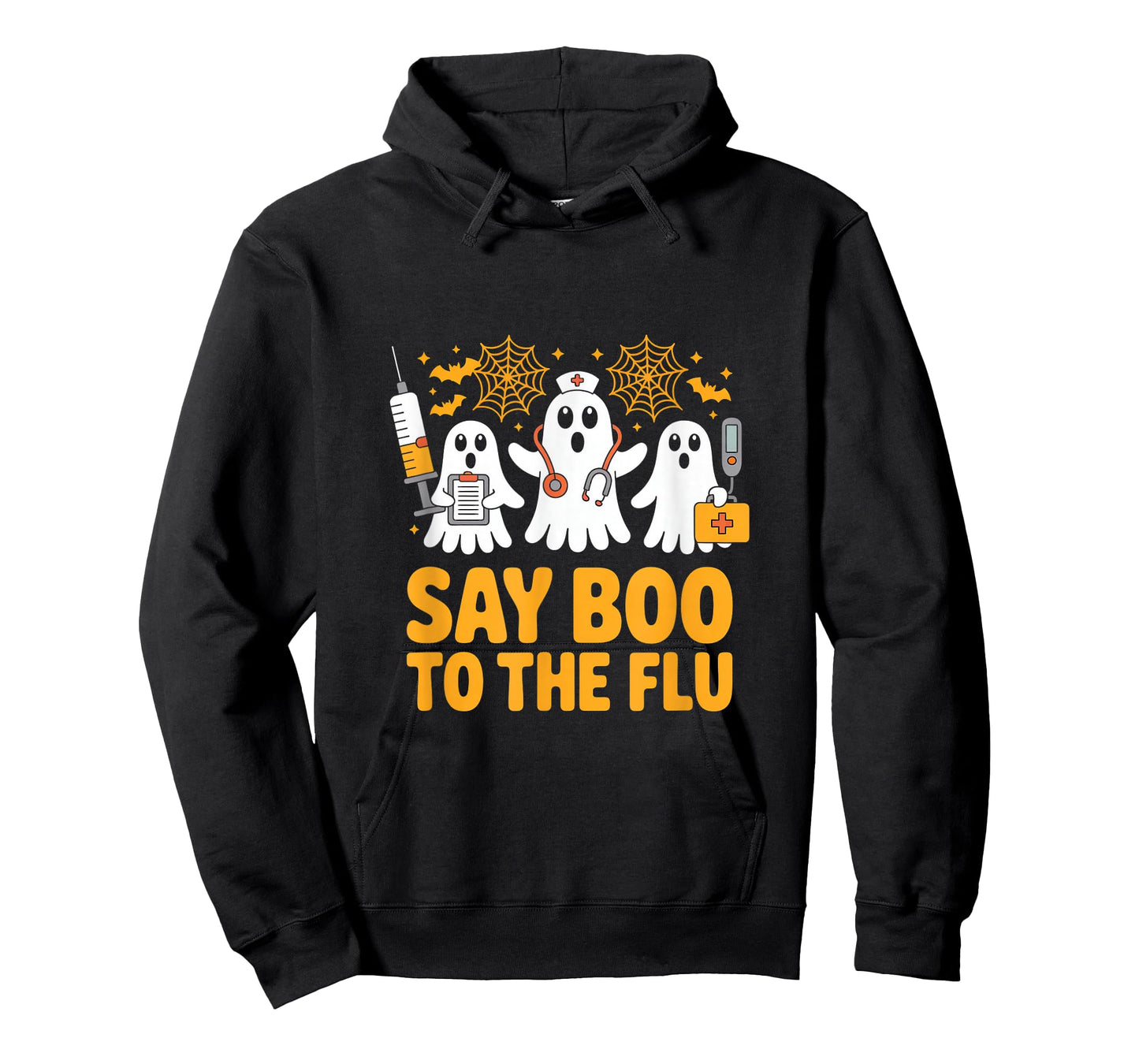 Funny Nurse Ghost Halloween Vaccine Say Boo to The Flu T-Shirt