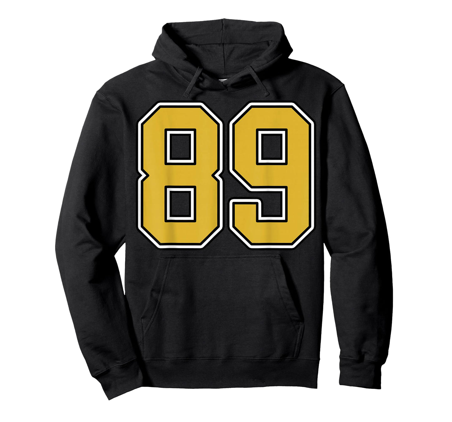 Old Gold Black White Sports Number 89 Jersey Uniform Player T-Shirt