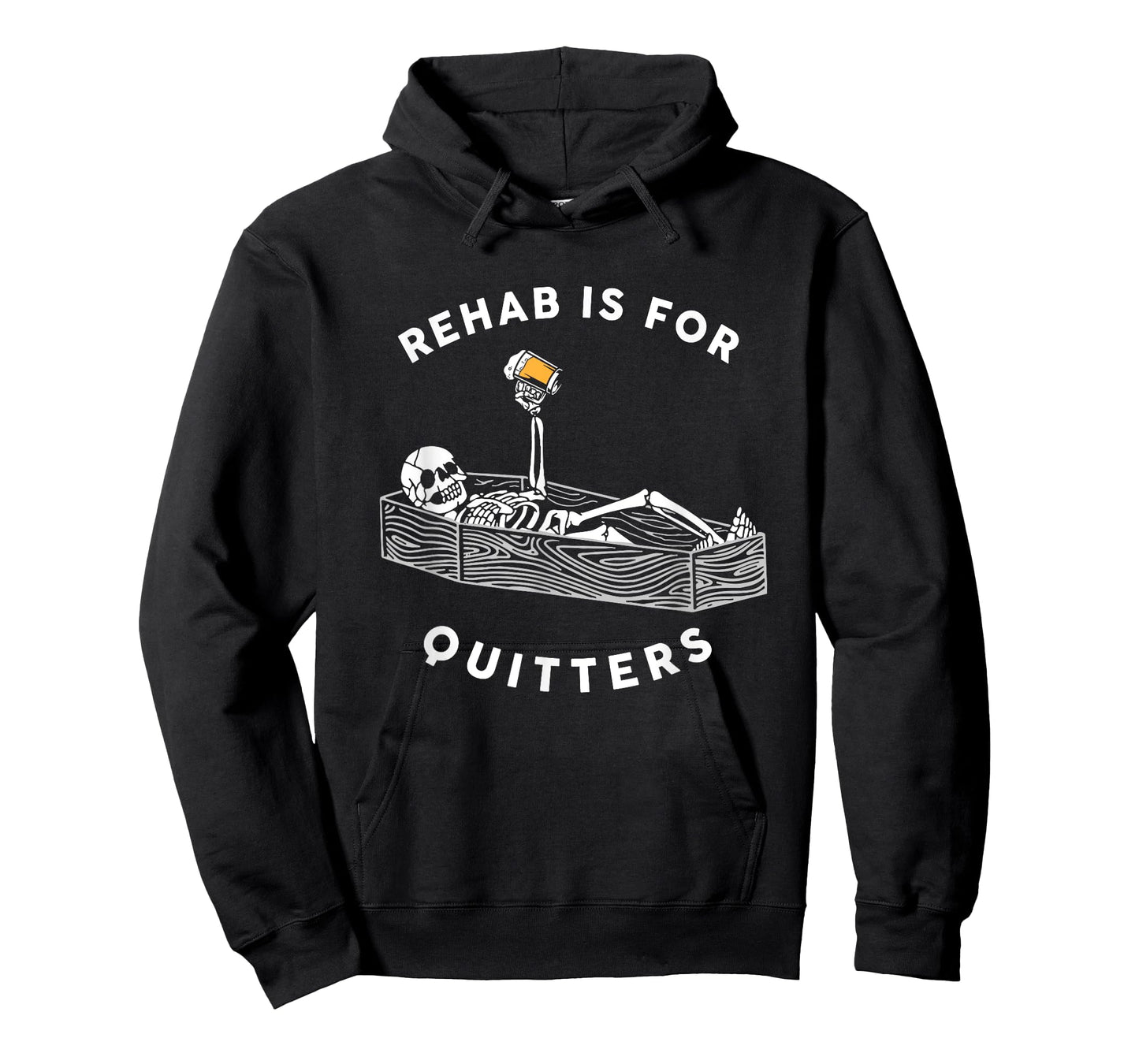 Rehab Is For Quitters Funny Halloween Skeleton Drinking Beer T-Shirt