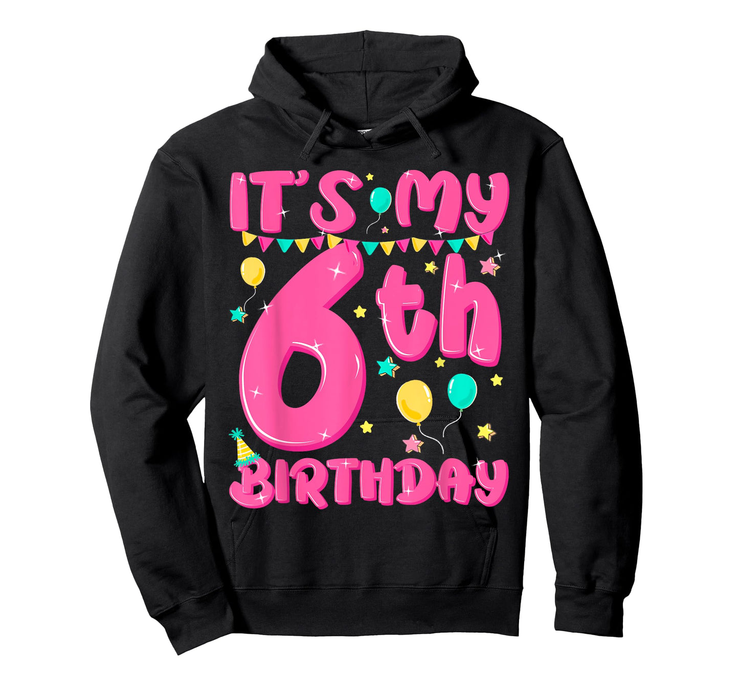 Cute It's My 6th Birthday 6 Six Year Old Kid Girl Pink Party T-Shirt