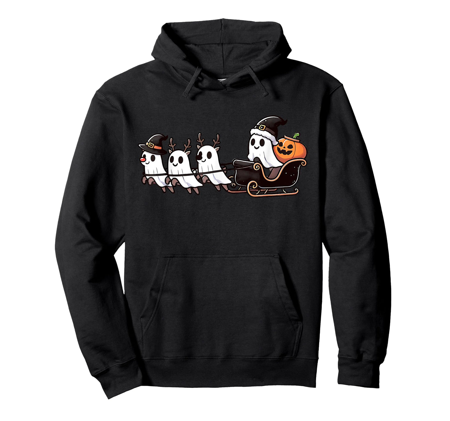 Halloween Christmas Santa's Reindeer Ghost Happy Ghost T-Shirt