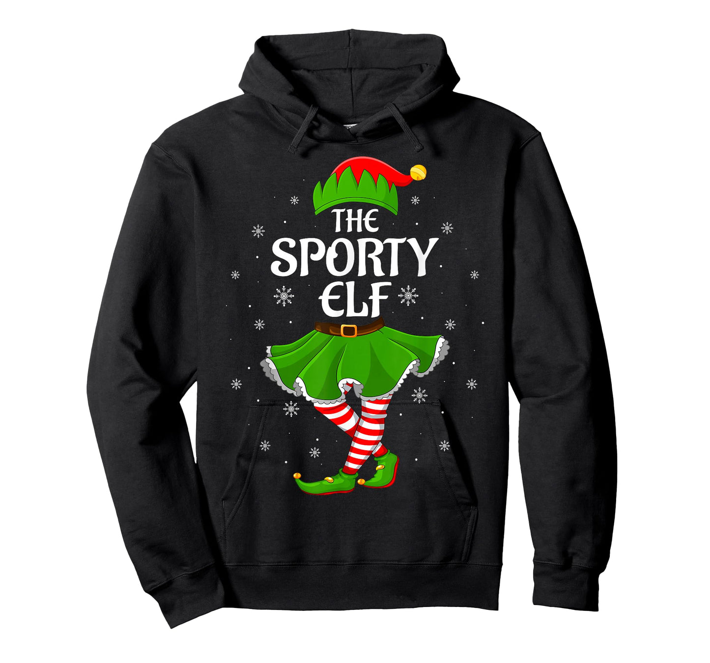 Sporty Elf Christmas Family Girls Women Elf Squad Xmas T-Shirt