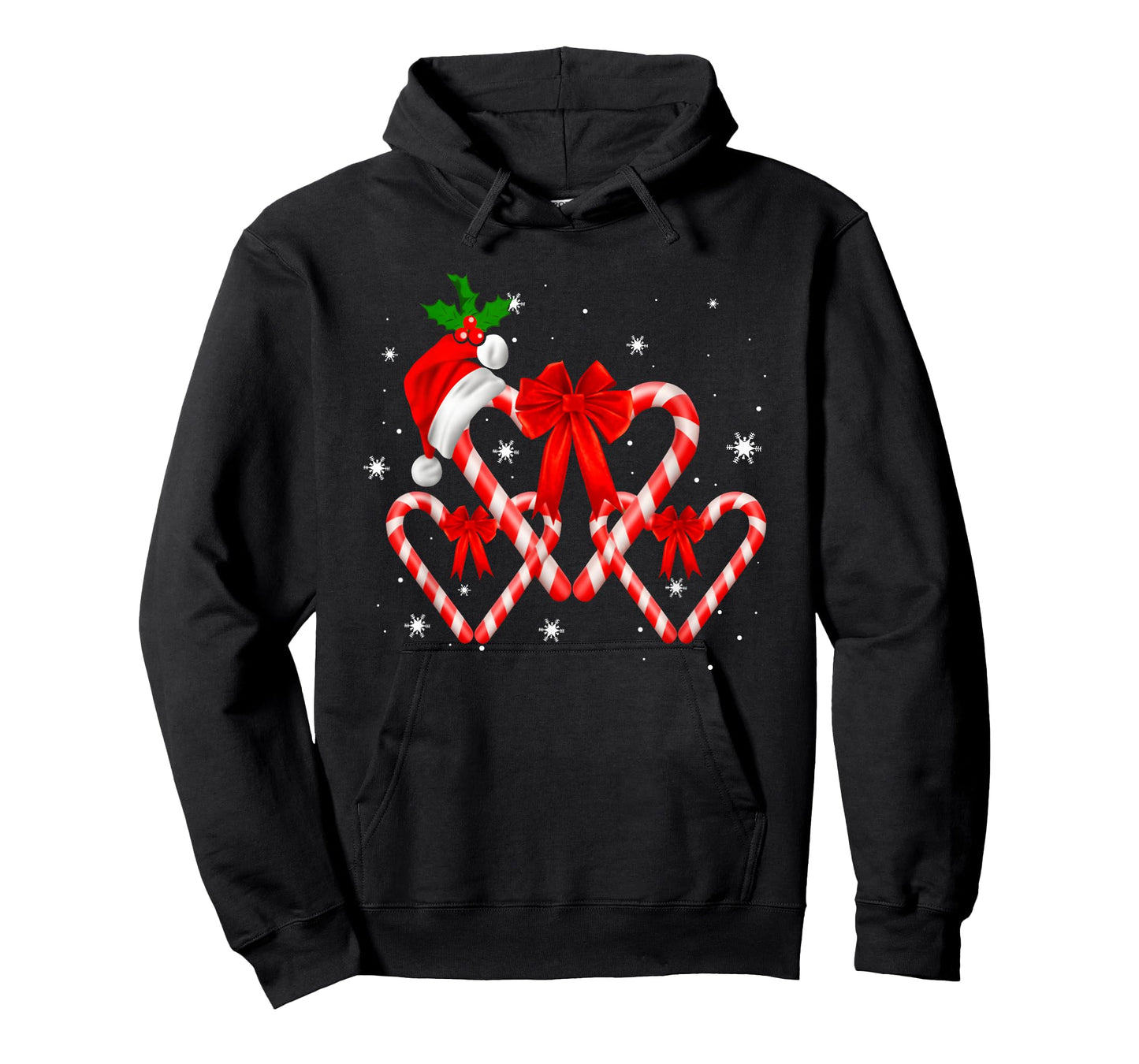 Red and White Candy Cane Santa Christmas Funny Xmas Lights T-Shirt