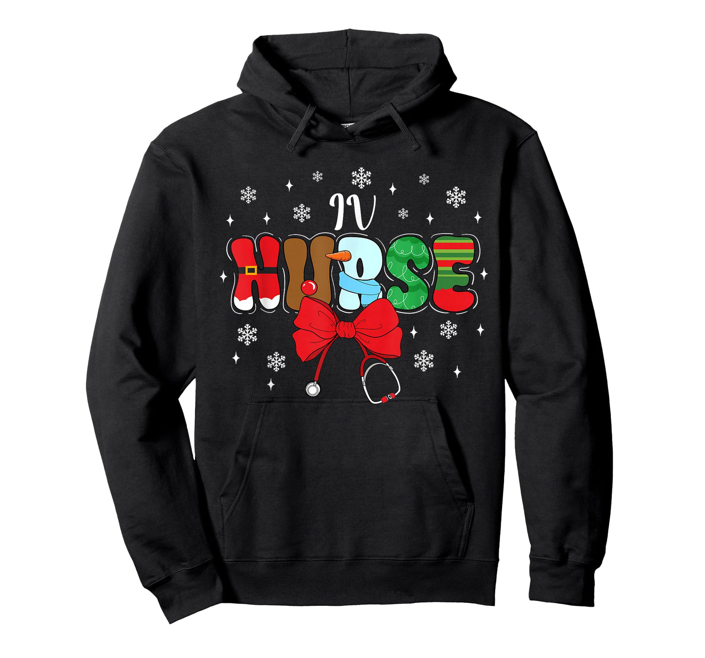 IV Nurse Bow Stethoscope Santa Cute Christmas T-Shirt